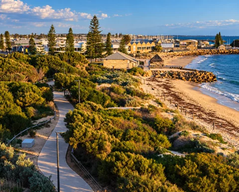 Bathers Beach and its coastal path in Fremantle