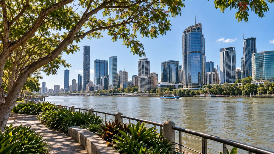 The Brisbane River and city skyline