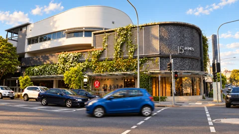 The planted retail frontage at 15 James in the James Street precinct