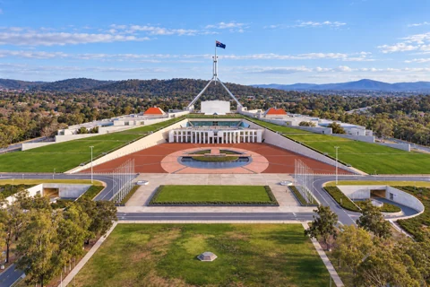 Parliament House in Canberra’s National Triangle