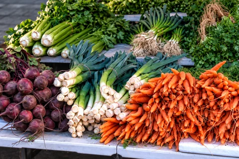 Produce at a Farm Gate Market stall in Hobart