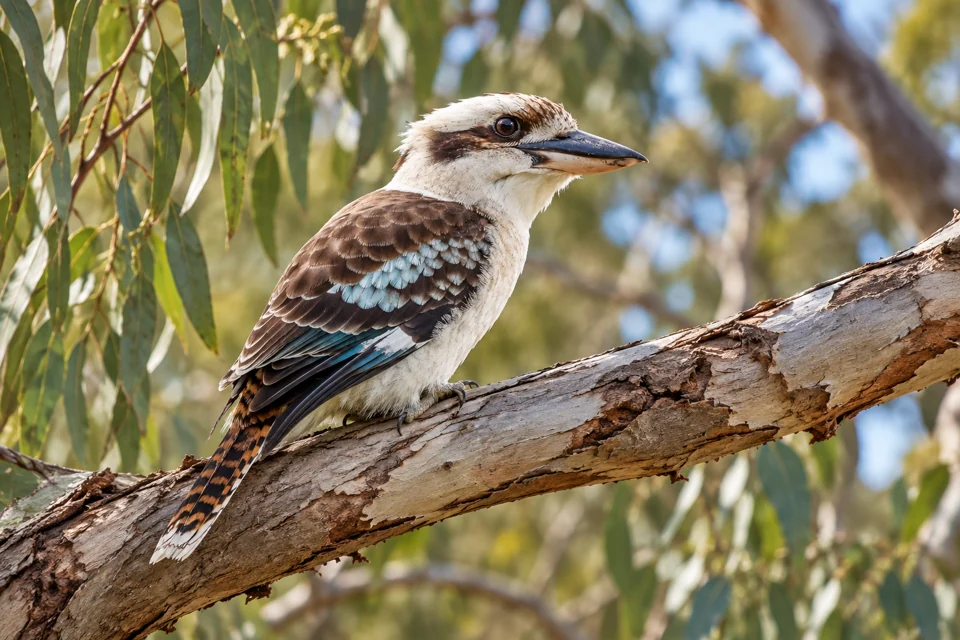 A laughing kookaburra perched on a branch