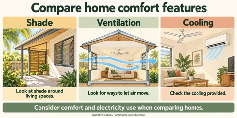 Shade, ventilation and cooling features to compare when looking at Townsville homes