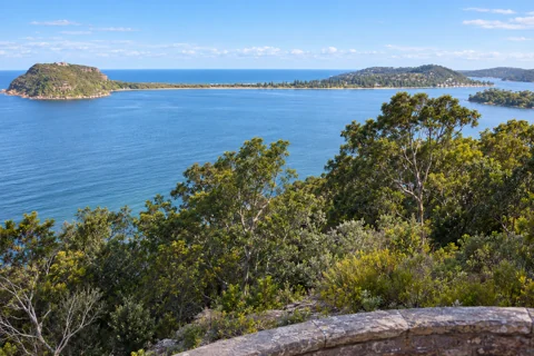 Pittwater and Barrenjoey seen from West Head