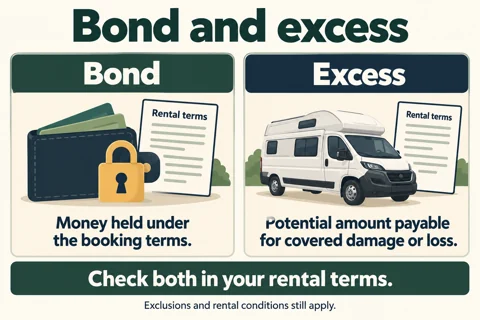 A rental bond and damage excess have different roles