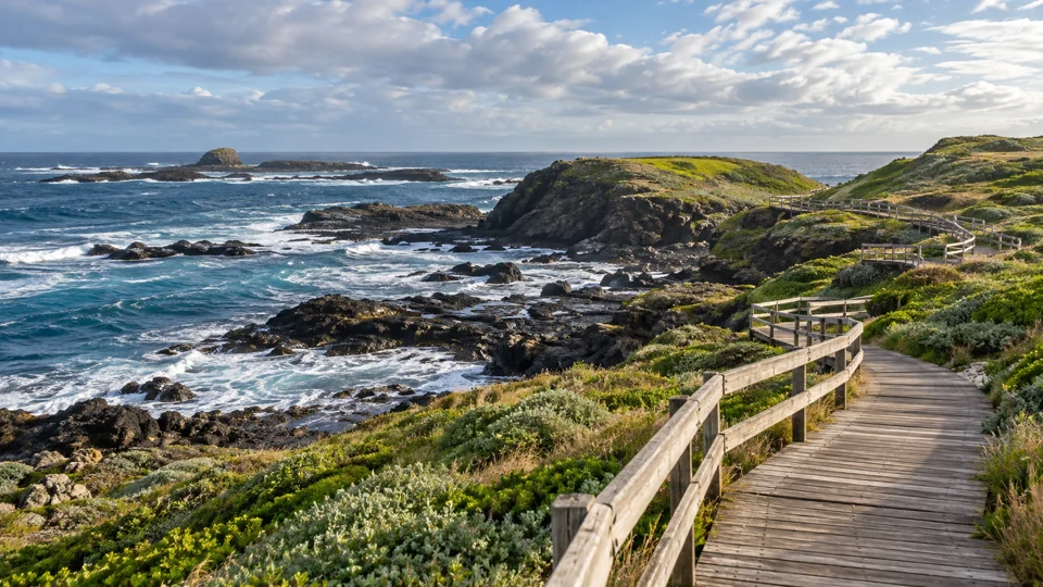 The Nobbies coastal boardwalk on Phillip Island