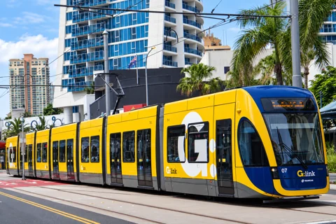 A G:link tram on the Gold Coast
