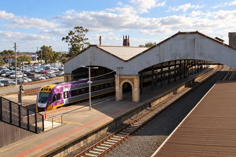 A V/Line train at Geelong station