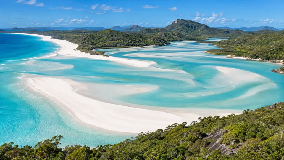 Hill Inlet beside Whitehaven Beach in Queensland’s Whitsundays