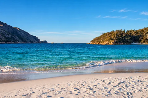 The shoreline and headlands at Wineglass Bay